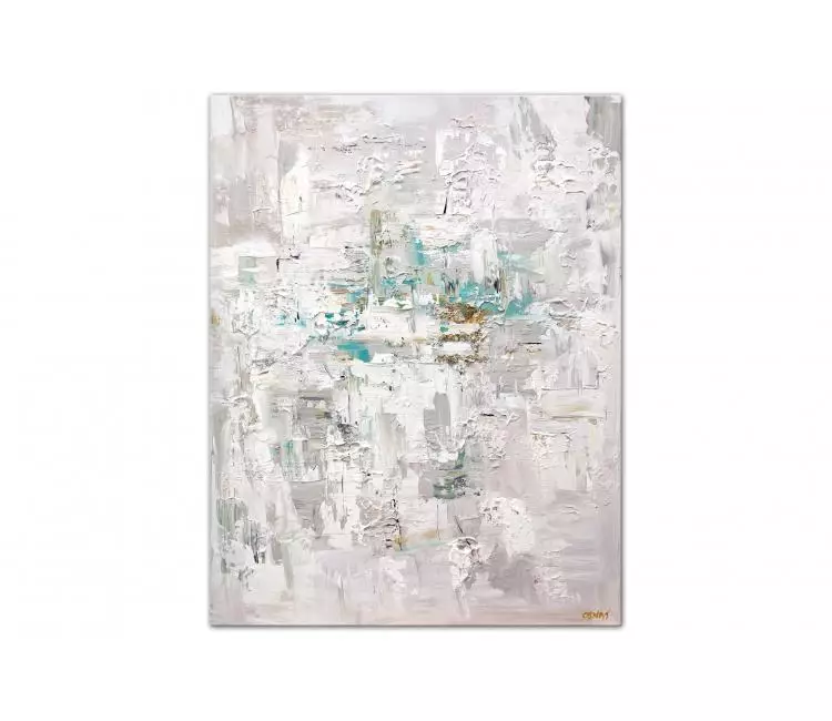 minimalist painting - simple white abstract art on canvas original minimalist painting textured modern art