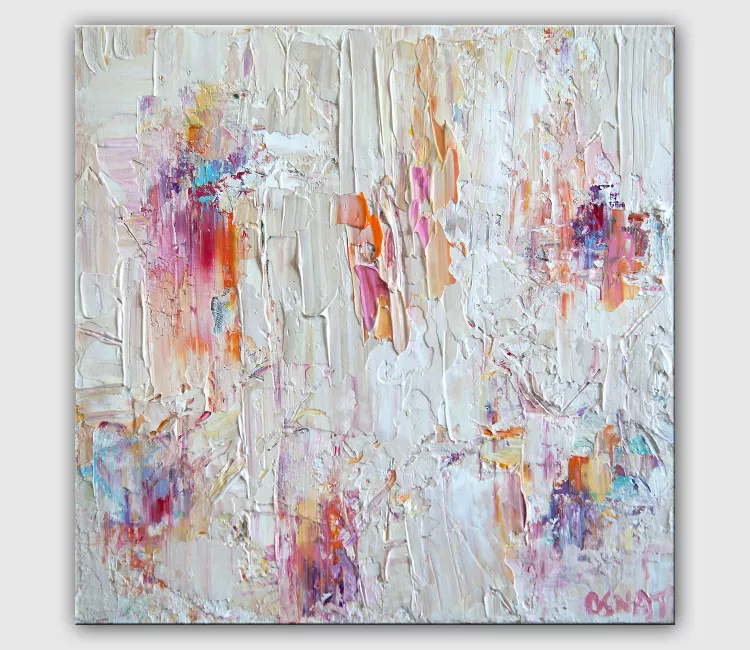 abstract painting - original pastel abstract art textured on canvas living room bedroom art modern home decor