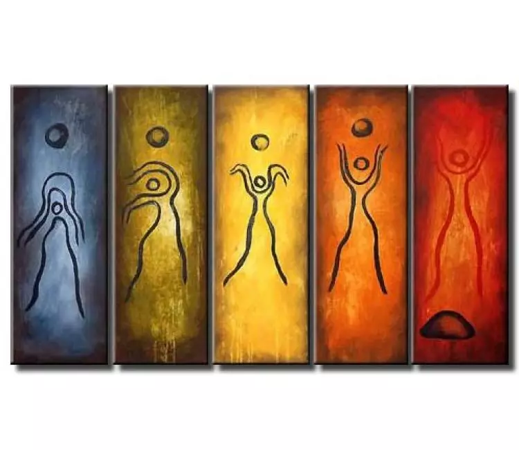 abstract painting - multi panel evolution painting