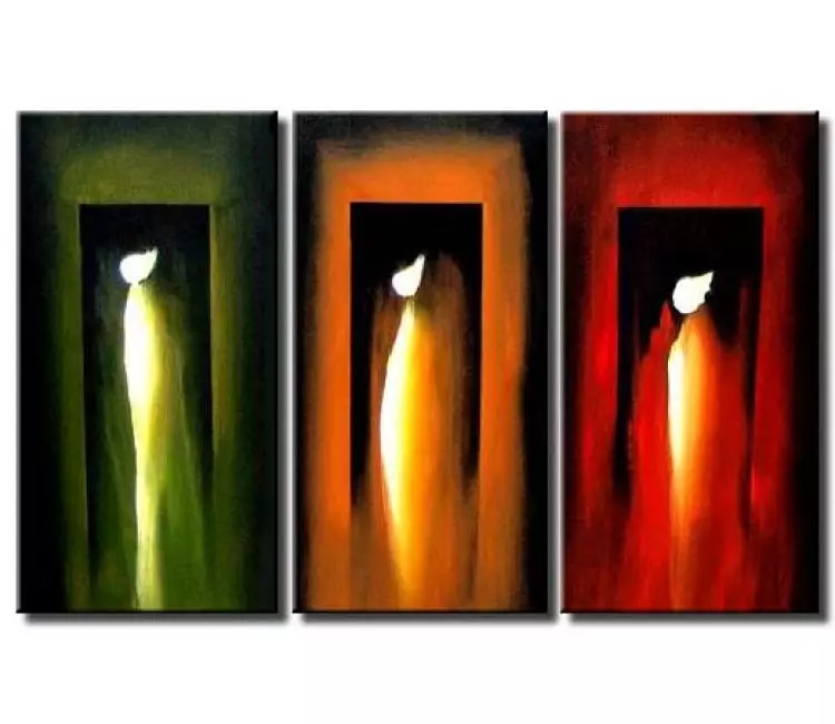fire painting - three angels living room decor