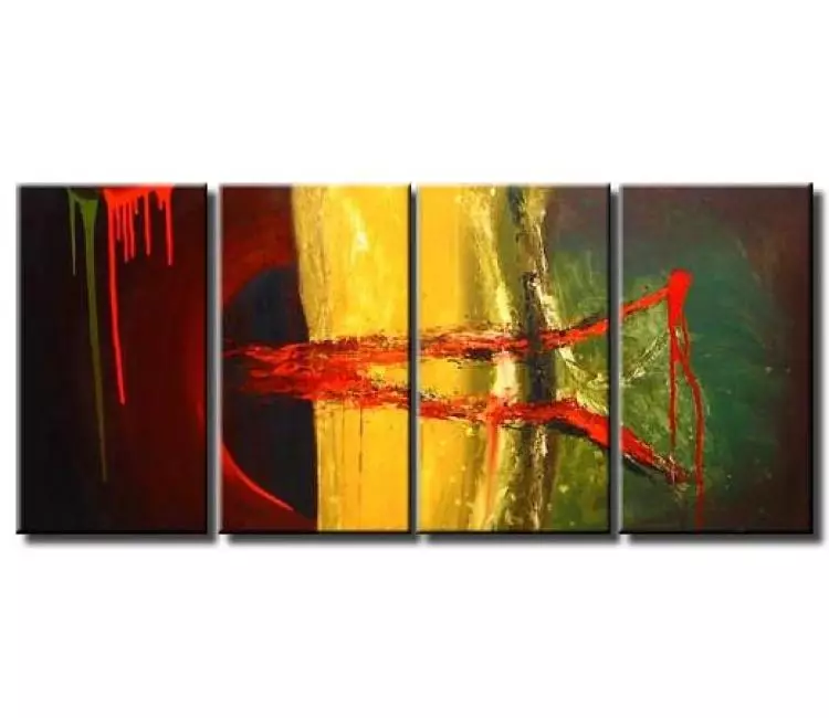abstract painting - modern abstract painting on canvas original red green art