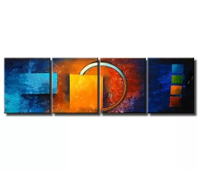 geometric painting - abstract eclipse modern wall painting