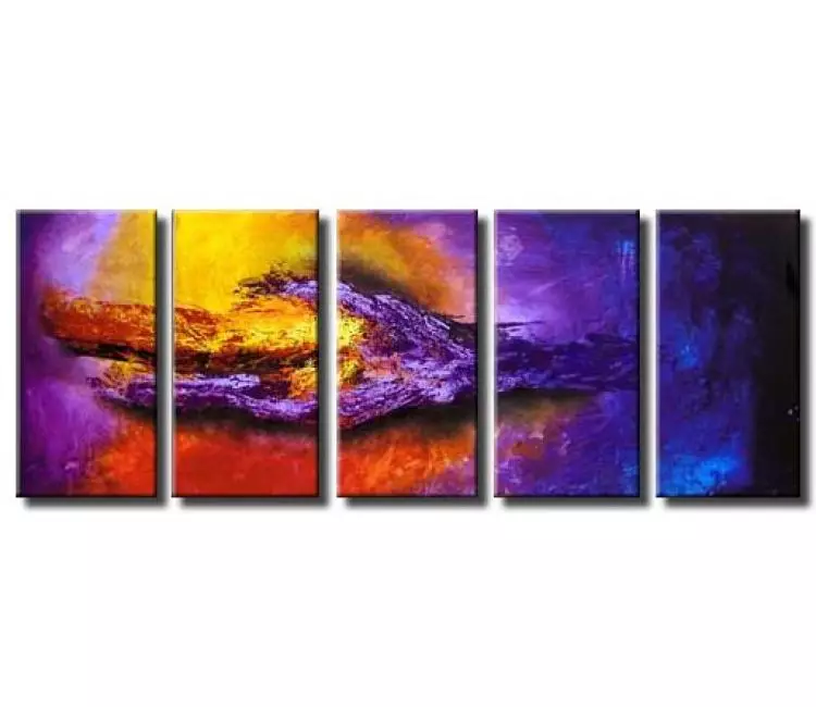 abstract painting - multi panel purple painting