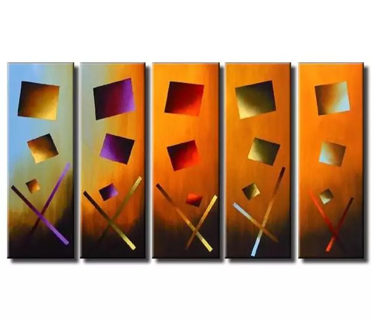 geometric painting - multi panel wall art