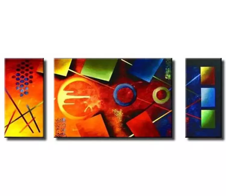 geometric painting - colorful abstract painting pool table room