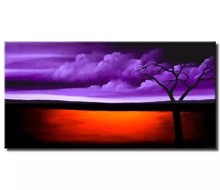 landscape paintings - purple rain wall art
