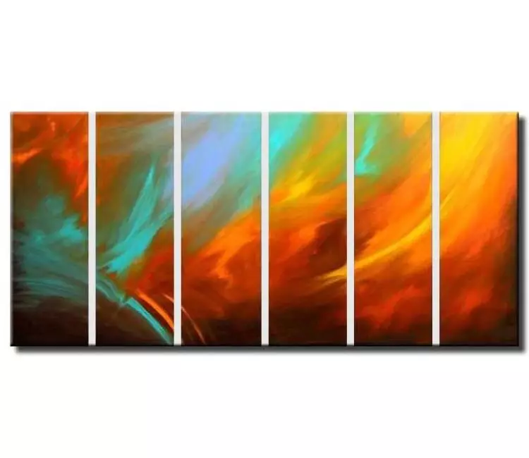 abstract painting - large canvas art big living room wall art modern original orange abstract painting