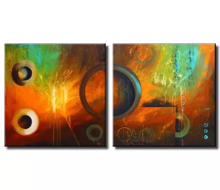 geometric painting - large colorful circle abstract painting