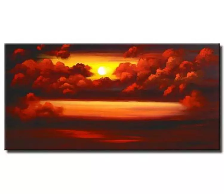 landscape paintings - red clouds wall art