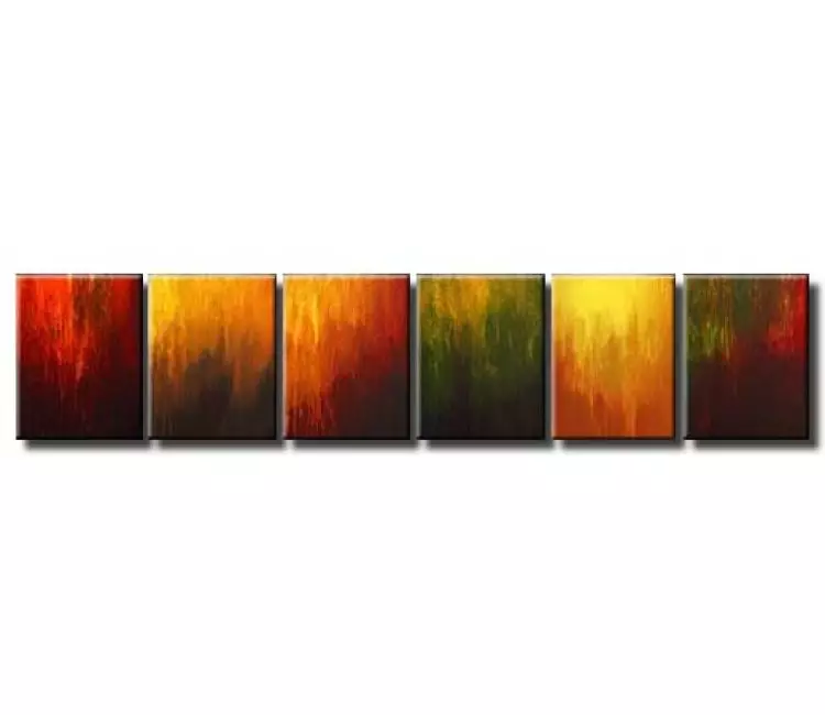 abstract painting - multi panel big abstract art in earth tone colors modern living room wall art