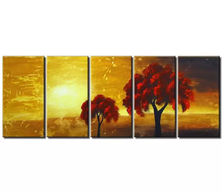 trees painting - red trees canvas art