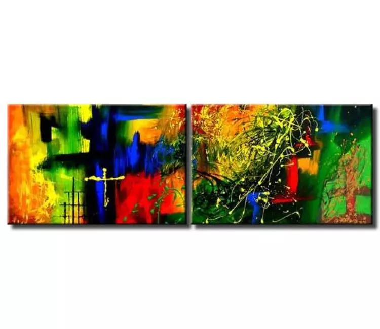 abstract painting - large colorful painting