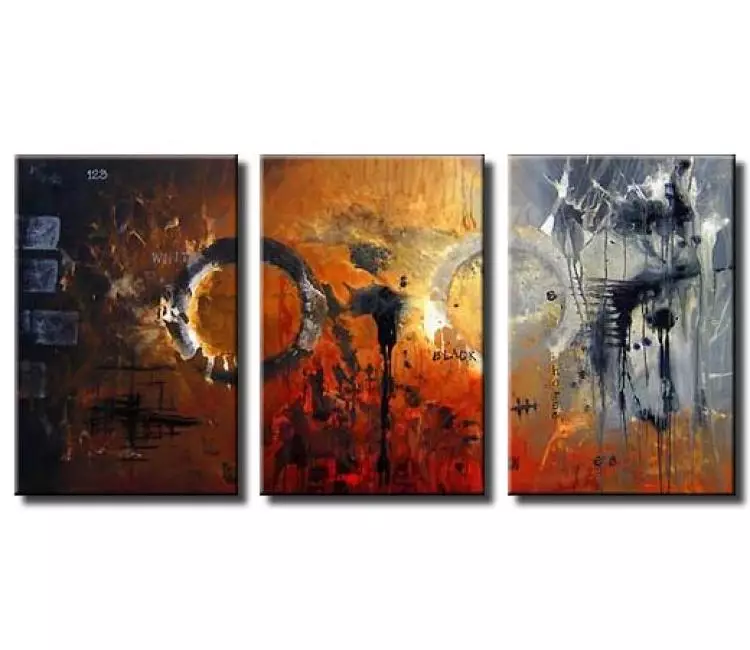 abstract painting - modern triptych canvas art