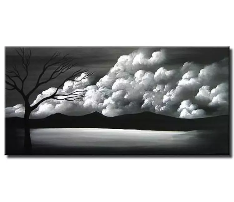 landscape paintings - black and white landscape