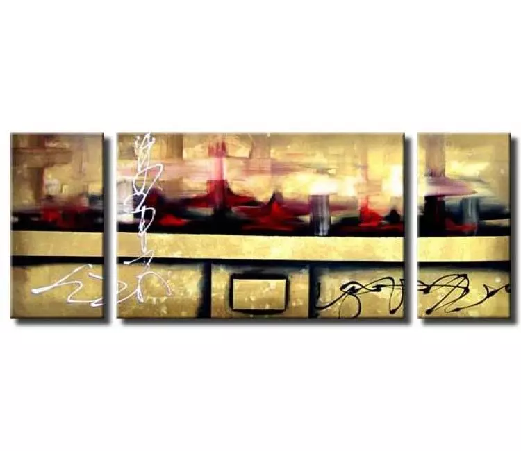 abstract painting - modern abstract painting beige red black