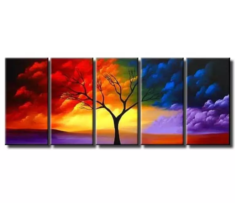 trees painting - multi panel canvas landscape