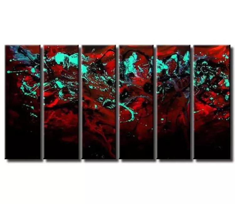 abstract painting - red turuoise art