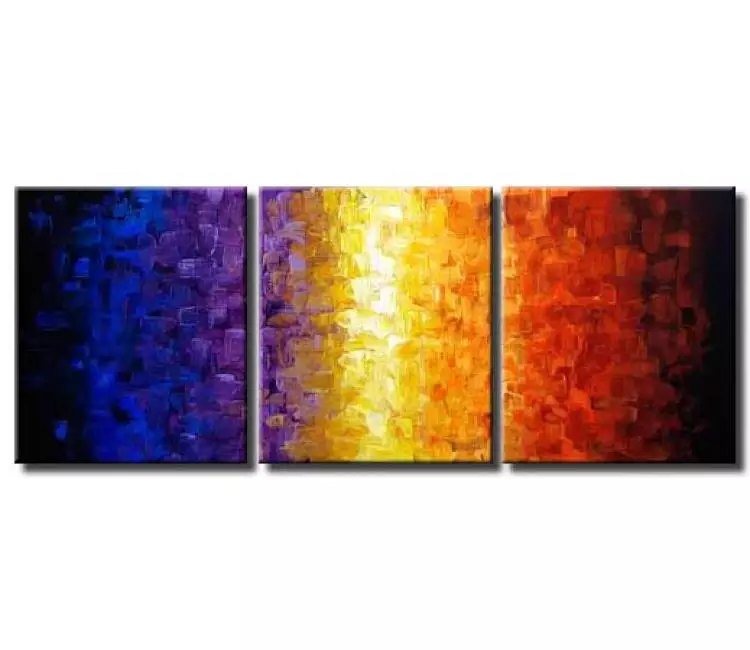 abstract painting - colorful modern wall art on canvas big textured blue red abstract painting