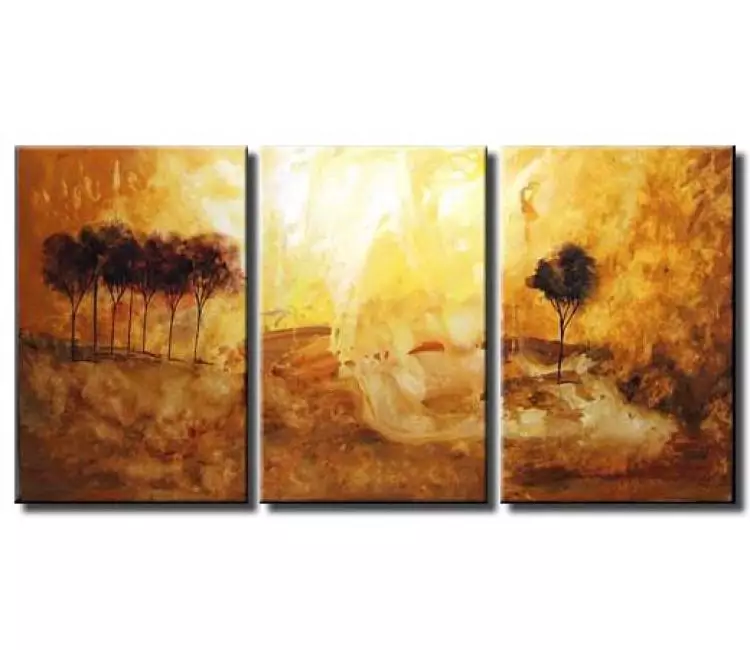 landscape paintings - big contemporary neutral abstract landscape trees painting on canvas original large modern wall art decor