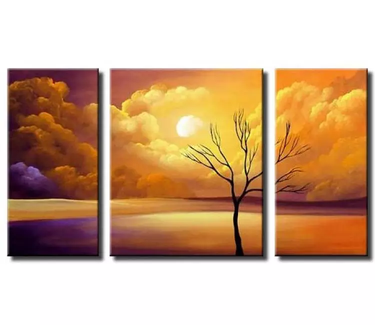 trees painting - big contemporary beautiful abstract landscape painting on canvas original large modern wall art decor