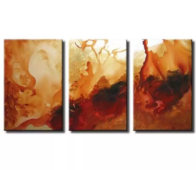 fluid painting - big modern beige red abstract wall art on canvas original large contemporary art decor