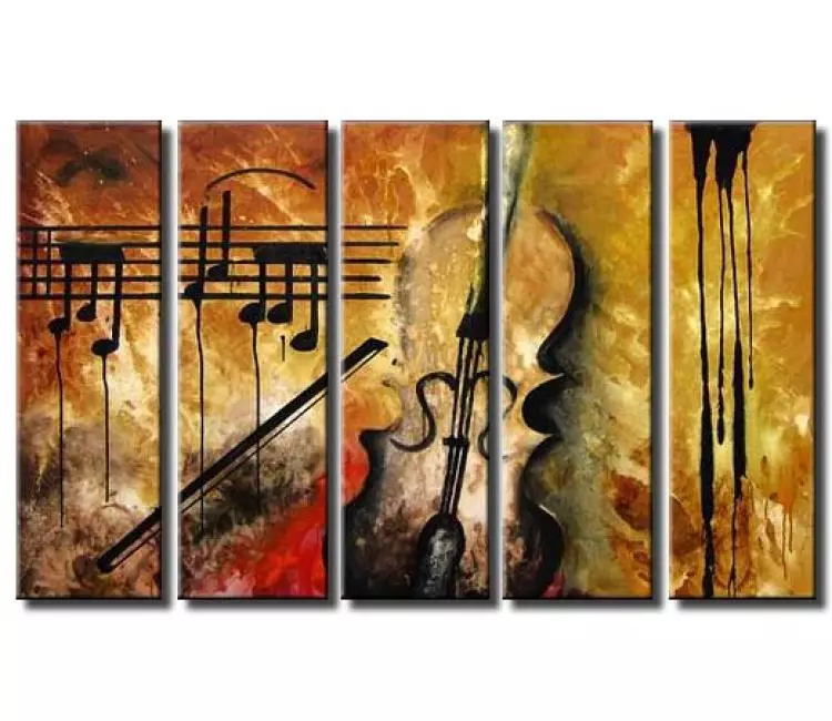 abstract painting - big modern violin painting on canvas original large contemporary violin art decor