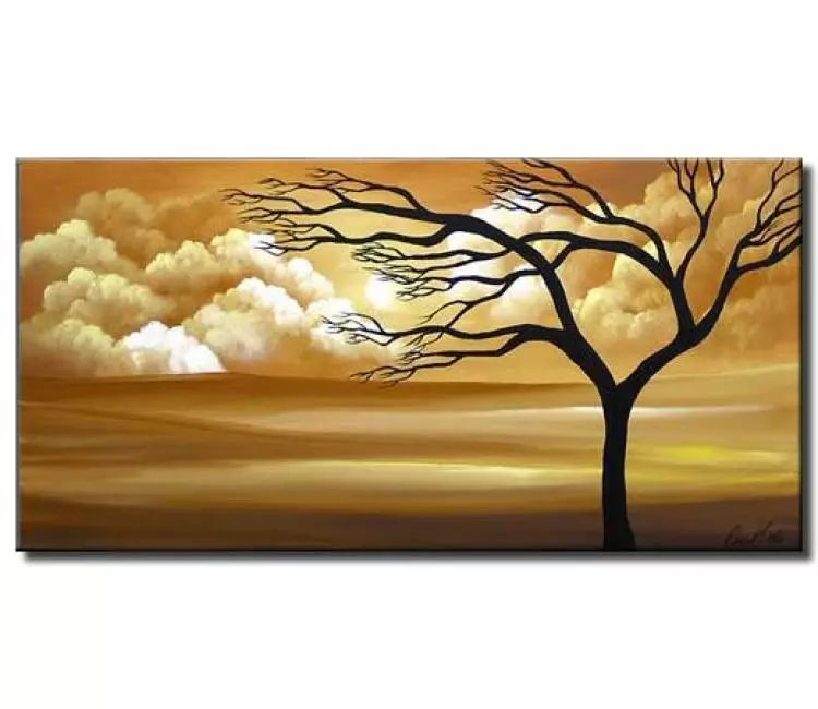 landscape paintings - big modern neutral landscape tree painting on canvas large original beautiful acrylic landscape art