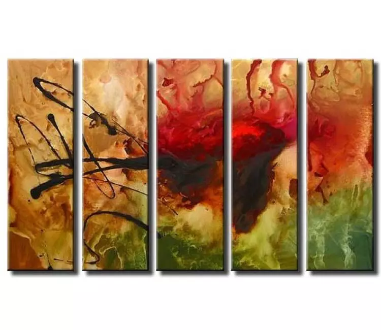 fluid painting - original big contemporary abstract art on large canvas modern wall art for living room