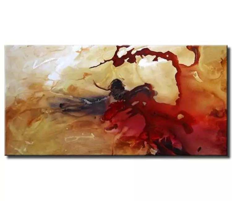 fluid painting - original neutral abstract painting on canvas modern wall art for living room