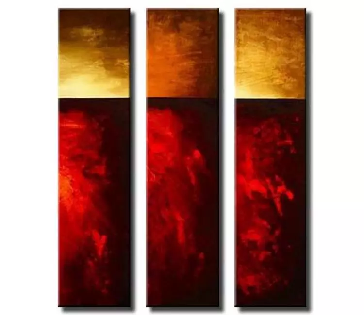 abstract painting - modern abstract art on canvas original red yellow  contemporary art decor for living room