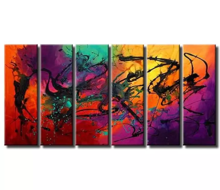 abstract painting - big modern colorful abstract art on canvas original textured contemporary art decor for living room