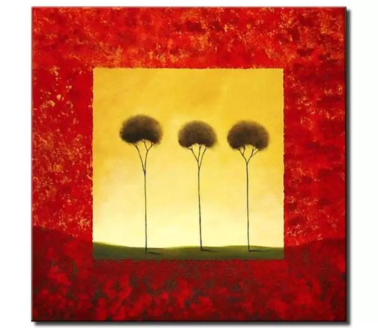 landscape paintings - red trees painting