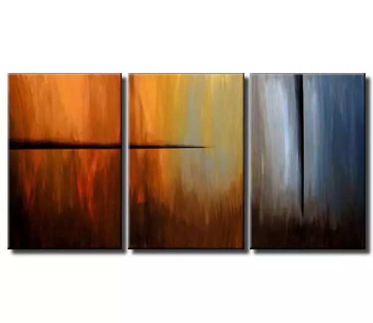 abstract painting - big earth tone colors abstract art on canvas multi panel modern wall art