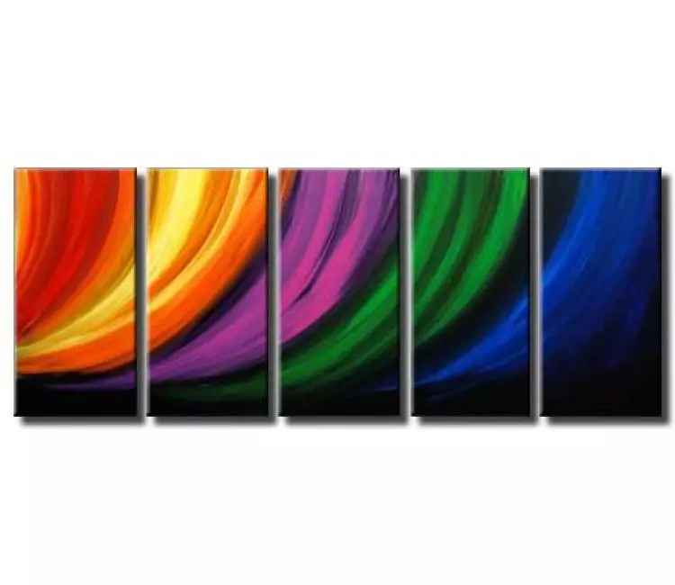 arcs painting - big modern colorful abstract painting on canvas original decorative painting for living room