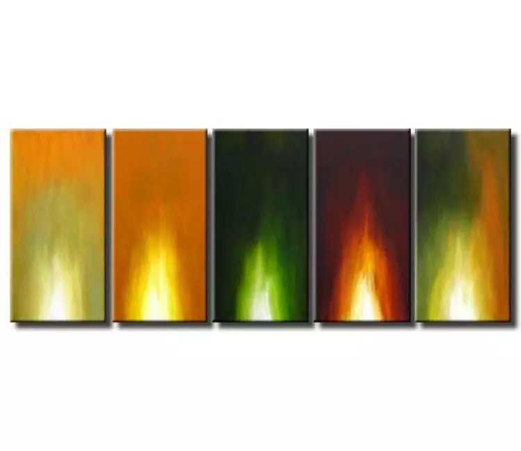 fire painting - big modern fire abstract painting on canvas original decorative painting for living room