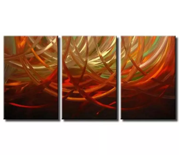 arcs painting - big modern red abstract painting on canvas original decorative painting for large walls