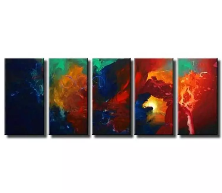 abstract painting - big modern colorful abstract painting on canvas original decorative painting for living room