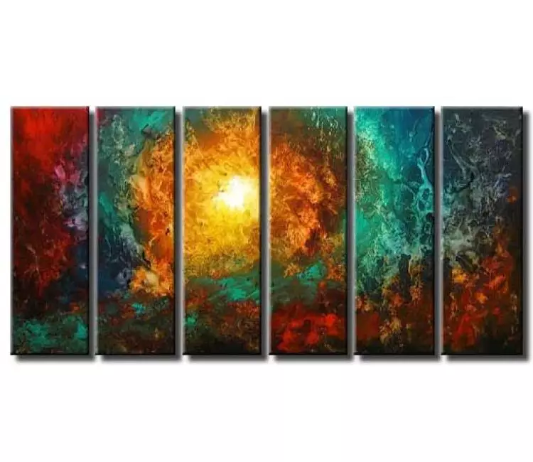 abstract painting - big modern colorful abstract painting on canvas original decorative earth painting for living room