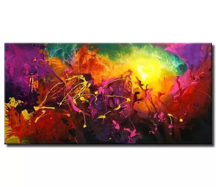 fluid painting - modern colorful abstract painting on canvas original decorative painting for living room