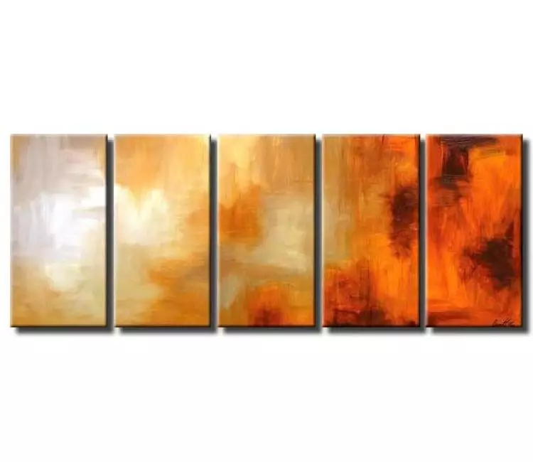 abstract painting - big modern orange simple abstract painting on canvas original decorative painting for living room