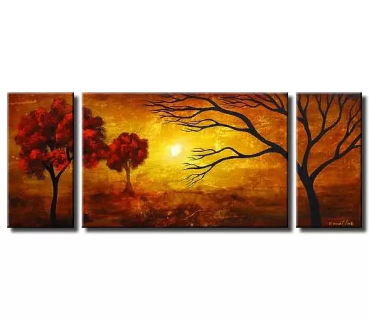 forest painting - big modern abstract landscape painting on canvas original decorative tree painting for living room
