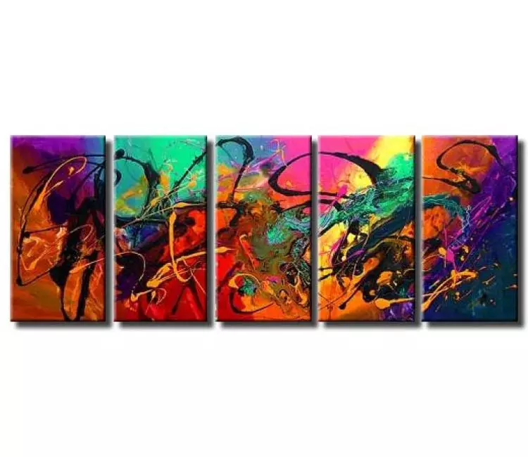 abstract painting - big modern colorful abstract painting on canvas original textured decorative art for living room