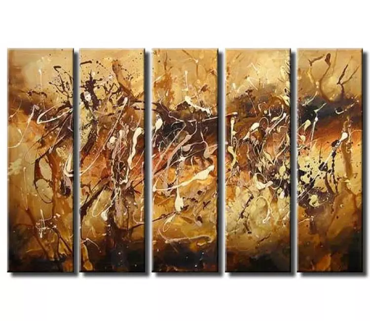 fluid painting - big modern neutral abstract painting on canvas original decorative art decor for living room