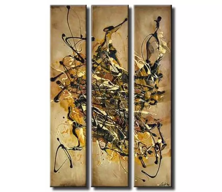 abstract painting - big modern neutral abstract painting on canvas original decorative art for big wall space