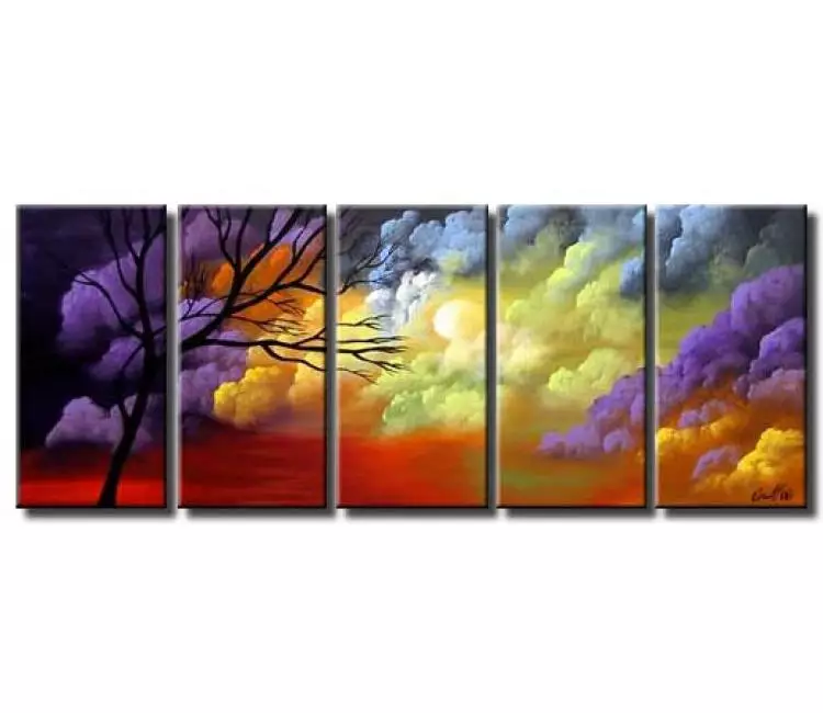 landscape paintings - big beautiful landscape painting on canvas original modern large colorful abstract tree art decor