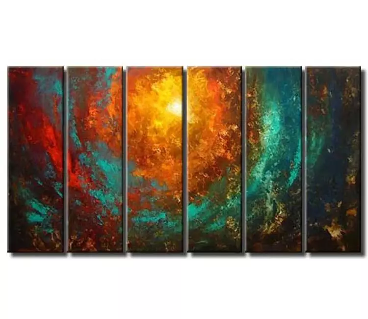 abstract painting - big modern teal turquoise abstract painting on canvas original large contemporary art decor for living room
