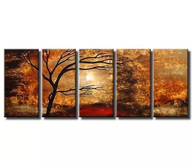 landscape paintings - big modern neutral abstract landscape art on canvas original contemporary large tree painting art decor