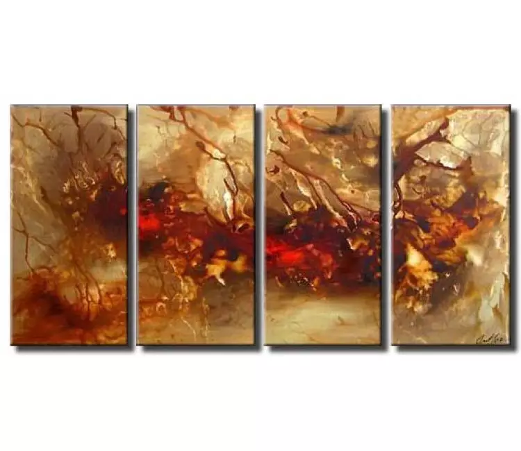 fluid painting - big modern abstract art painting on large canvas original neutral wall art decor