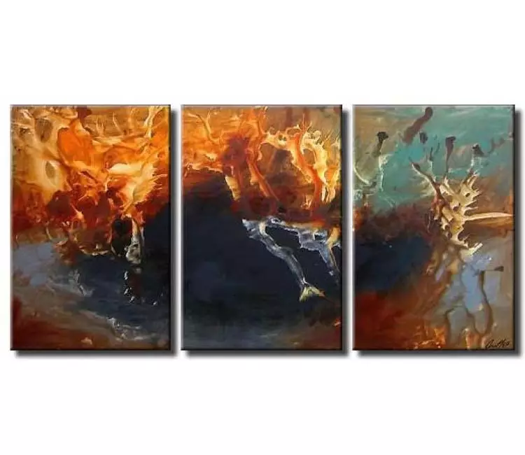 fluid painting - big modern abstract art painting on large canvas original earth tone colors wall art decor