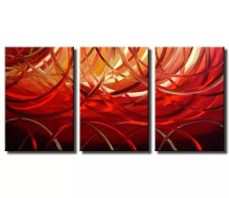 abstract painting - big modern abstract art painting on large canvas original red wall art decor
